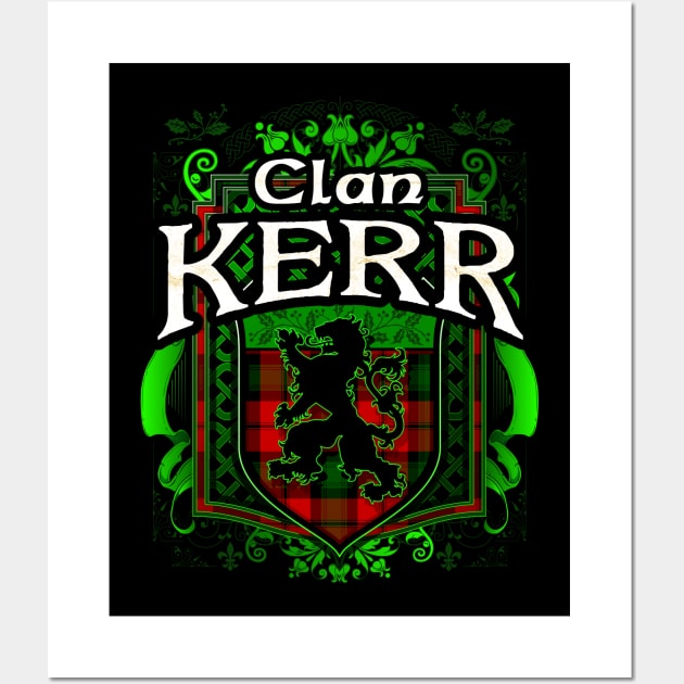 Clan Kerr Tartan Lion Wall Art by Celtic Folk